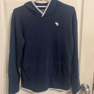 ❤️❤️Abercrombie kids knit hoodie Long Sleeve  Blue Size 13/14 kangaroo pocket